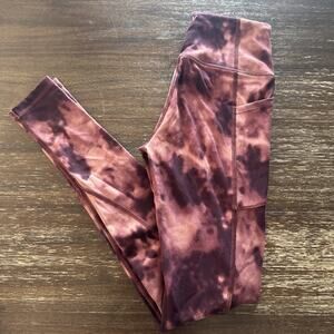 Victoria's Secret Women's Incredible Essential Leggings Size 2 Rose Wine Tie Dye